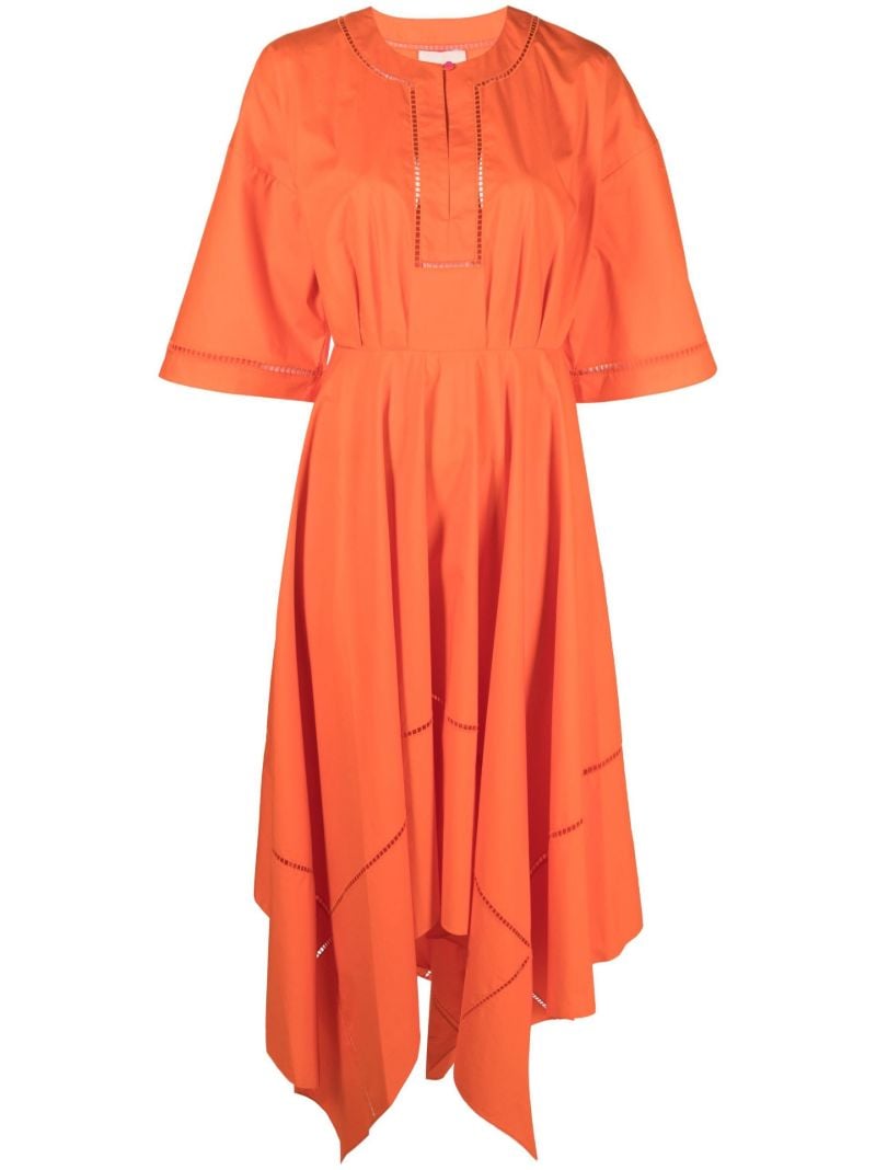 Orange Talita Organic Cotton Midi Dress