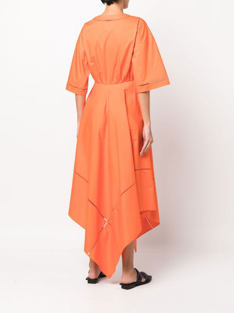 Orange Talita Organic Cotton Midi Dress