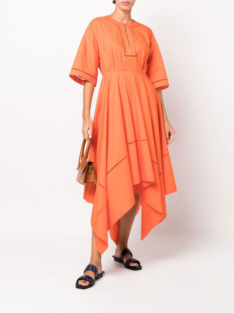 Orange Talita Organic Cotton Midi Dress