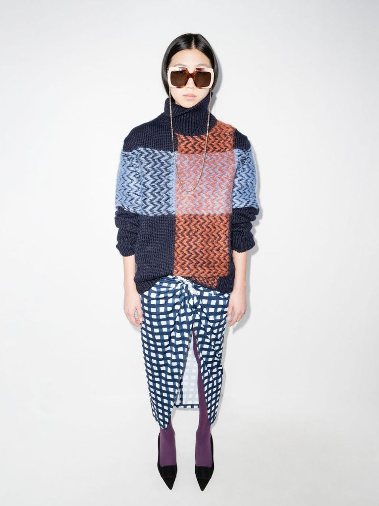 Brown Oversized Square Chain Sunglasses