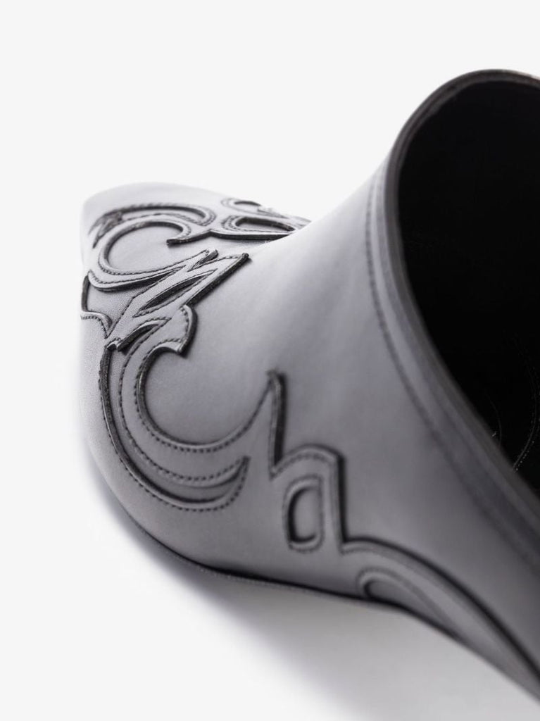 Black the Madison 45 Western Style Leather Mules