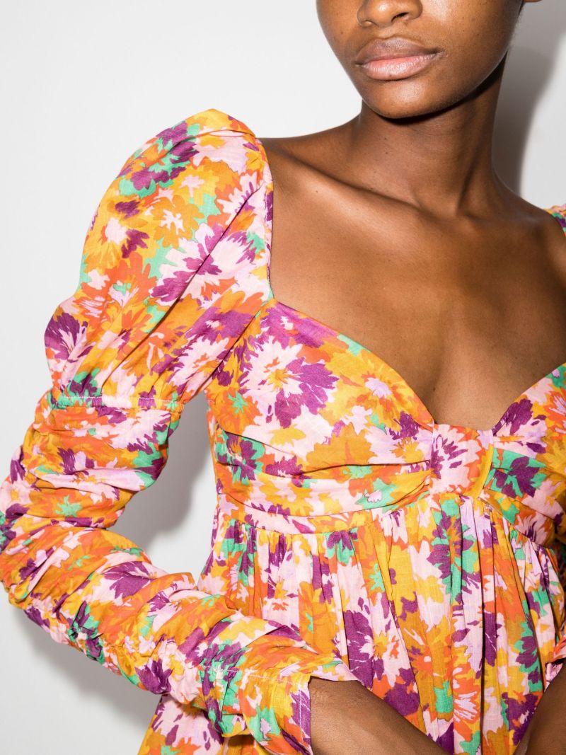 Orange Violet Twist Front Mini Dress