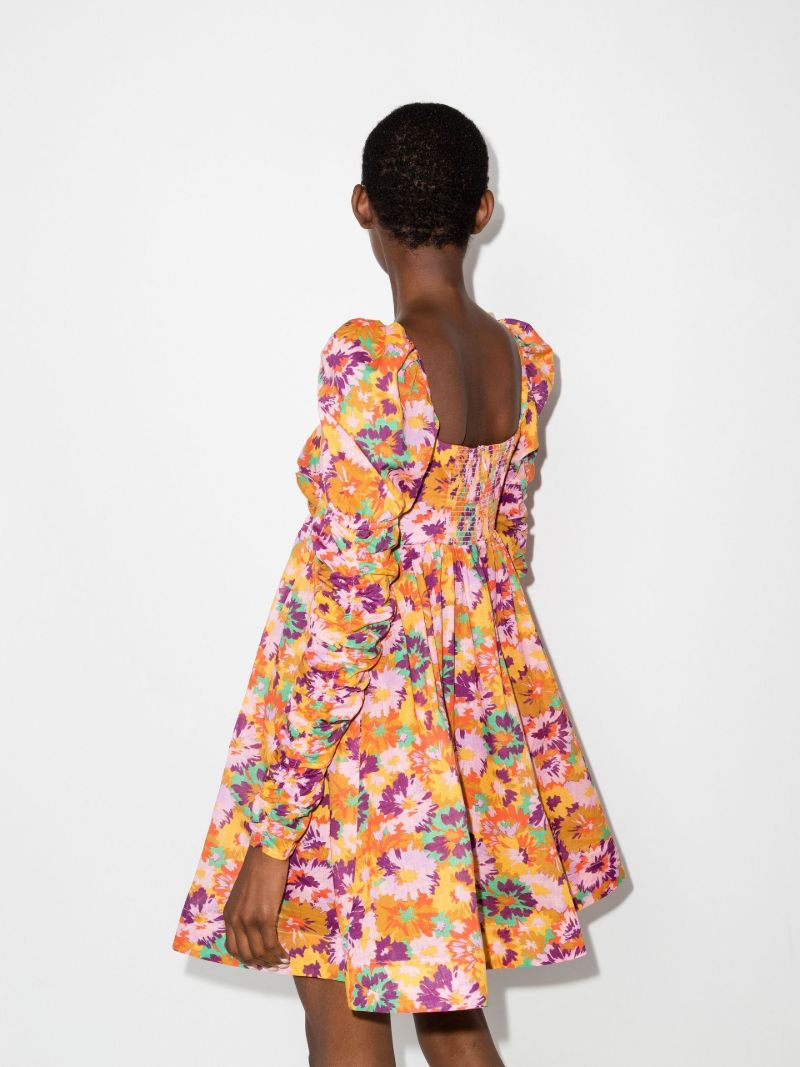Orange Violet Twist Front Mini Dress