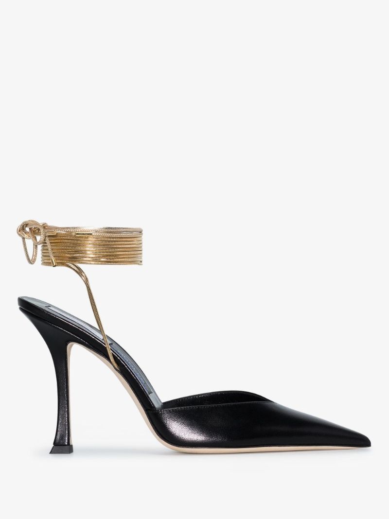 X Mugler Black 100 Leather Pumps
