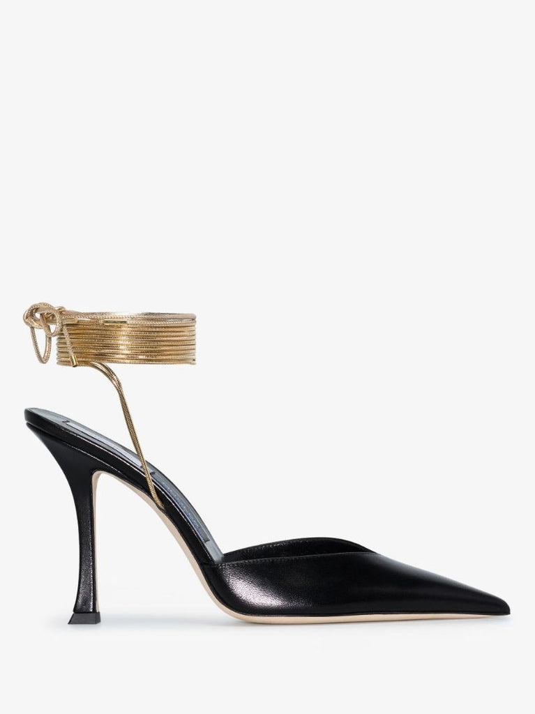 X Mugler Black 100 Leather Pumps