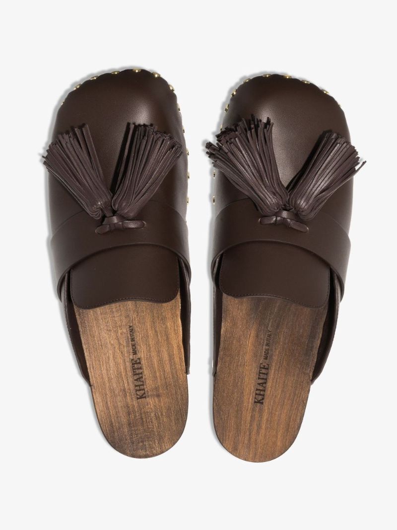 Brown Oliver Leather Clogs