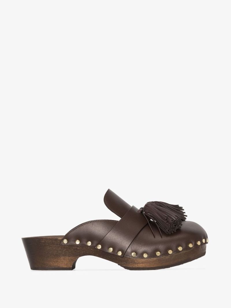 Brown Oliver Leather Clogs