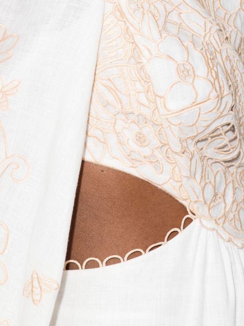 White Jeannie Embroidered Mini Dress