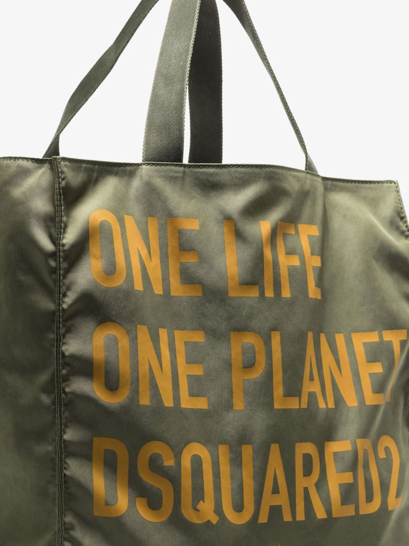 Green One Life Printed Tote Bag