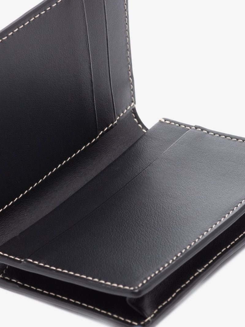 Black Check Leather Card Holder