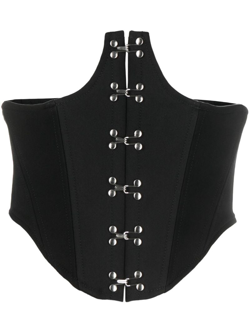 Black Cotten-blend Corset Top