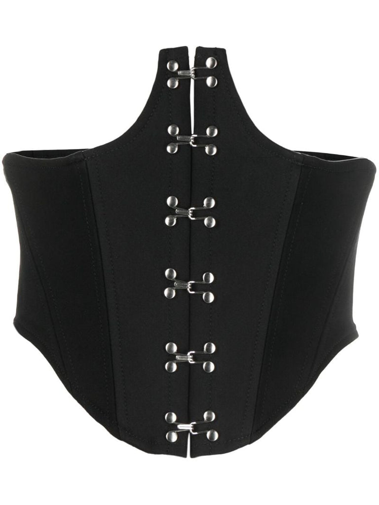 Black Cotten-blend Corset Top