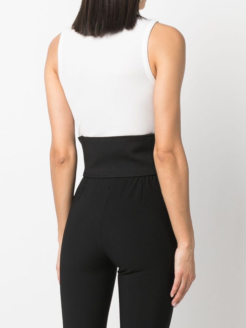 Black Cotten-blend Corset Top