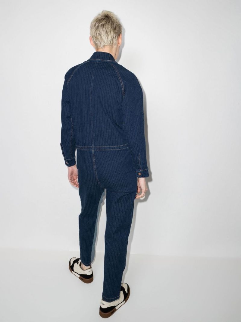 Striped Denim Jumpsuit