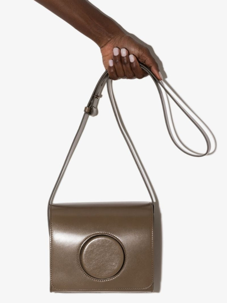 Brown Camera Leather Cross Body Bag