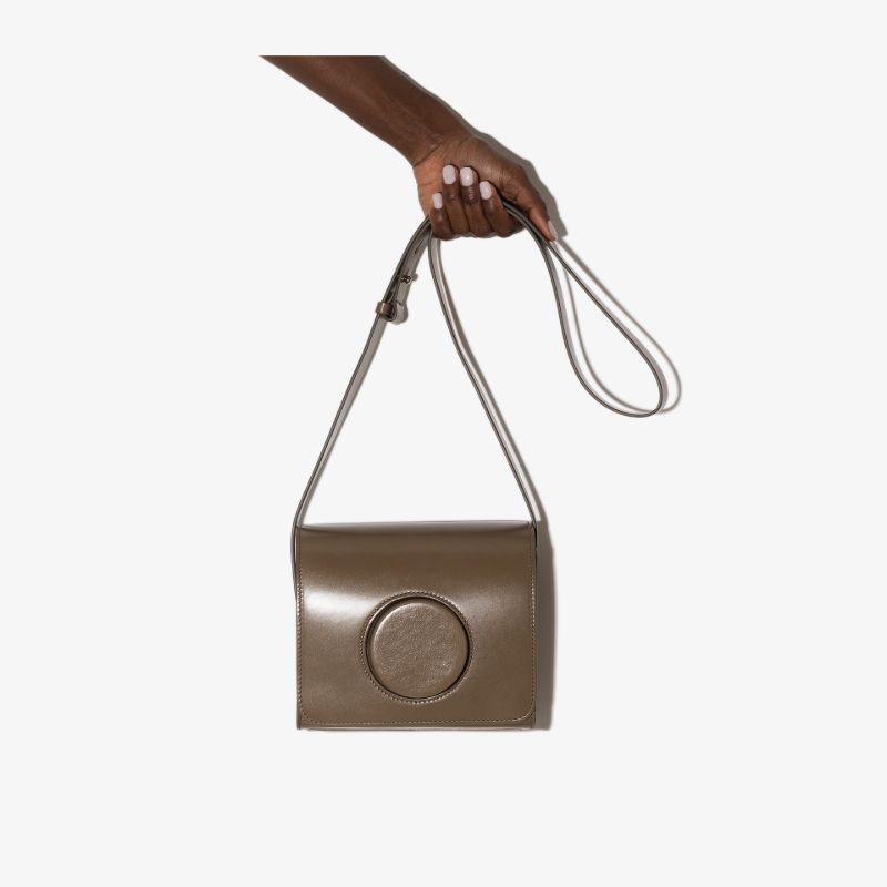 Brown Camera Leather Cross Body Bag
