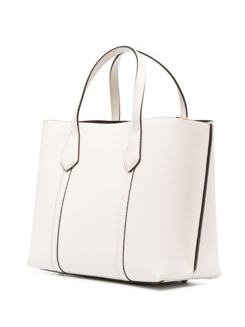 Neutral Perry Small Leather Tote Bag