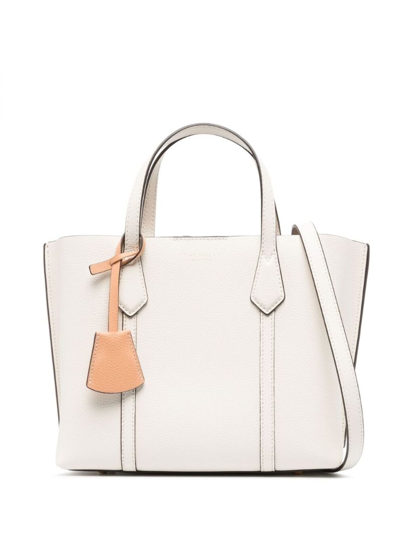 Neutral Perry Small Leather Tote Bag