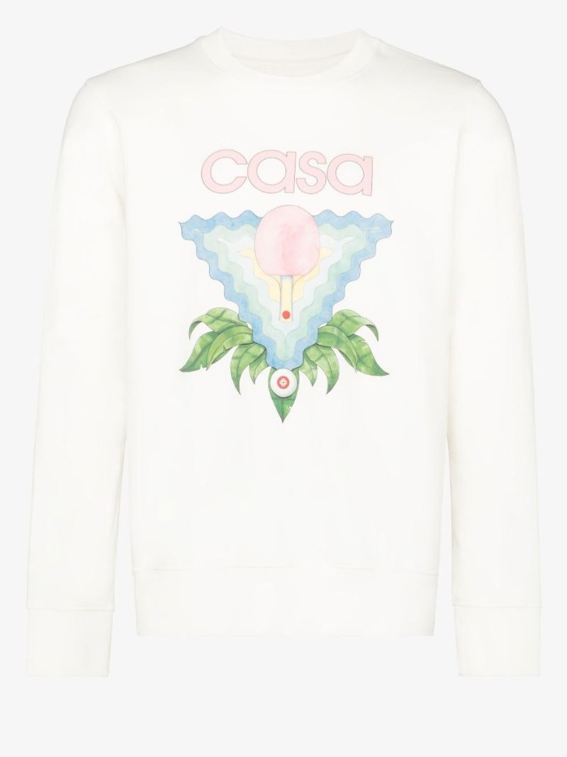White Memphis Icon Print Organic Cotton Sweatshirt