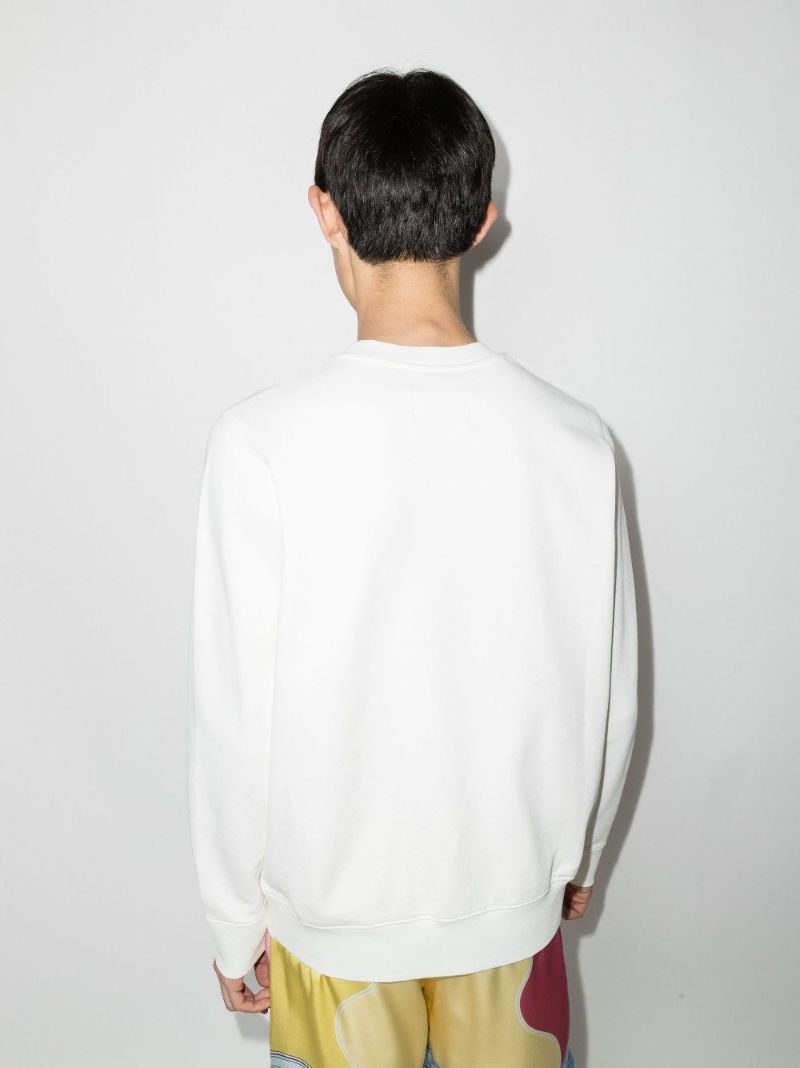 White Memphis Icon Print Organic Cotton Sweatshirt