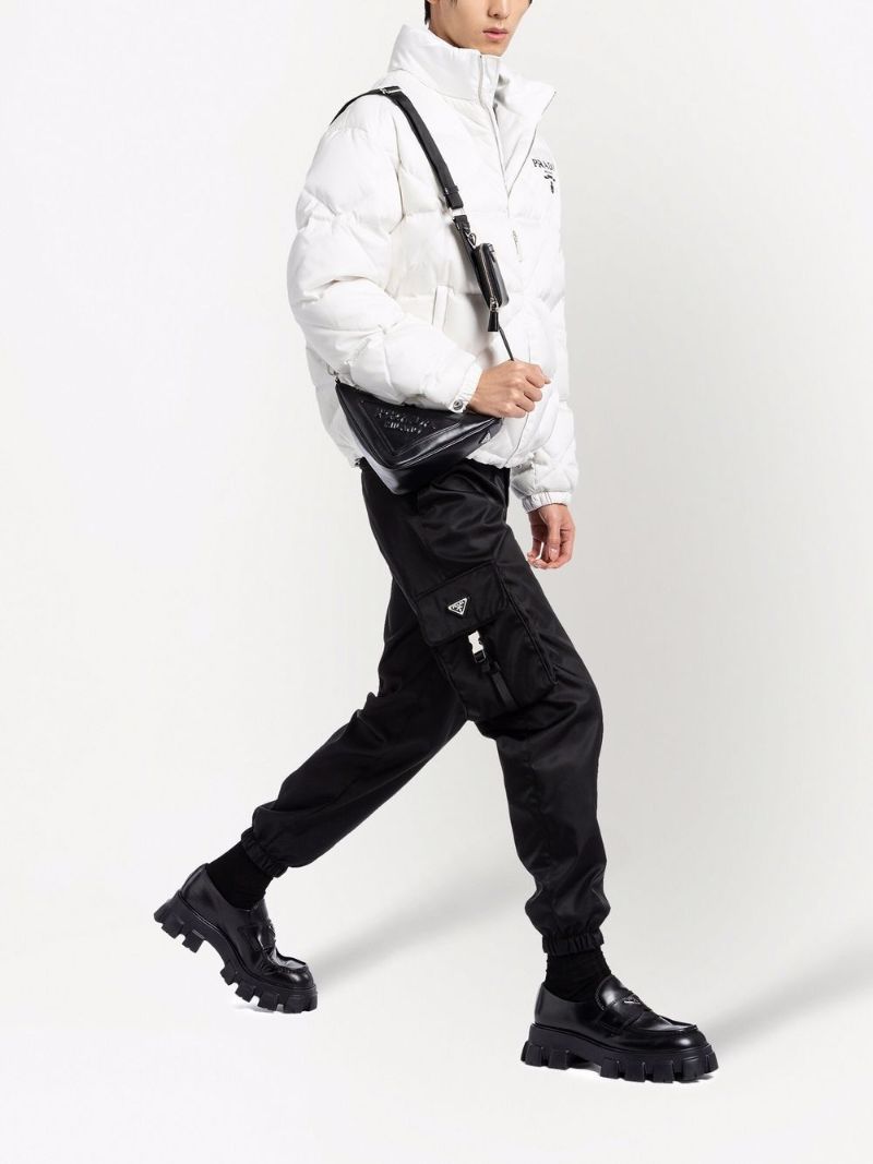 Black Triangle Leather Shoulder Bag