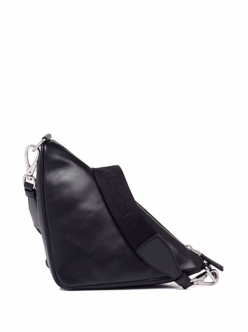 Black Triangle Leather Shoulder Bag