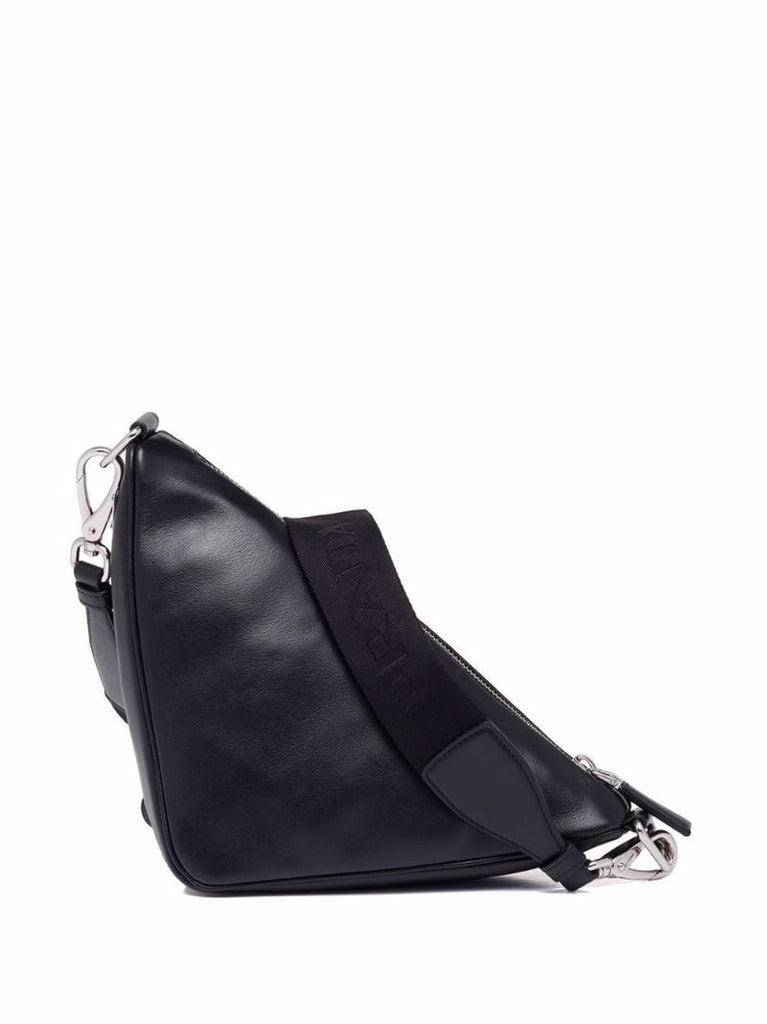 Black Triangle Leather Shoulder Bag