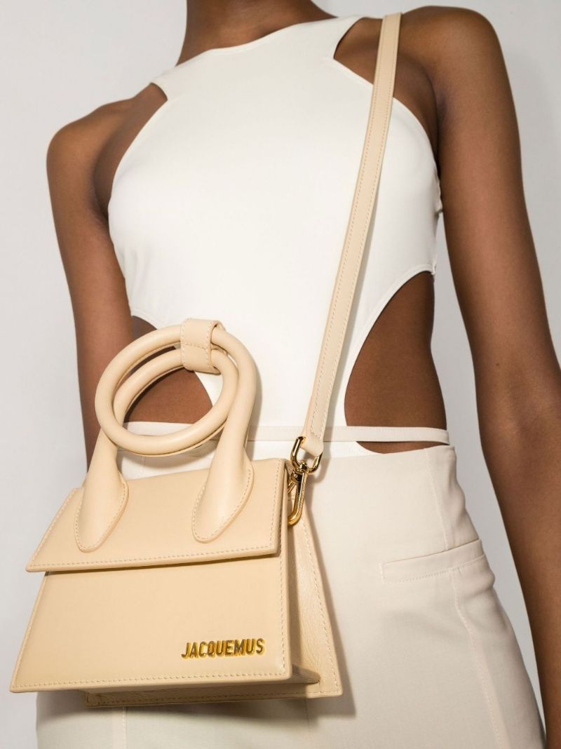 Neutral Le Chiquito Noeud Leather Top Handle Bag