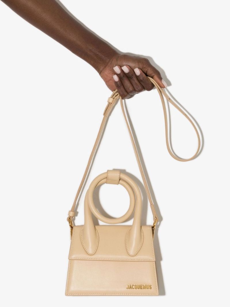 Neutral Le Chiquito Noeud Leather Top Handle Bag