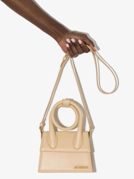 Neutral Le Chiquito Noeud Leather Top Handle Bag