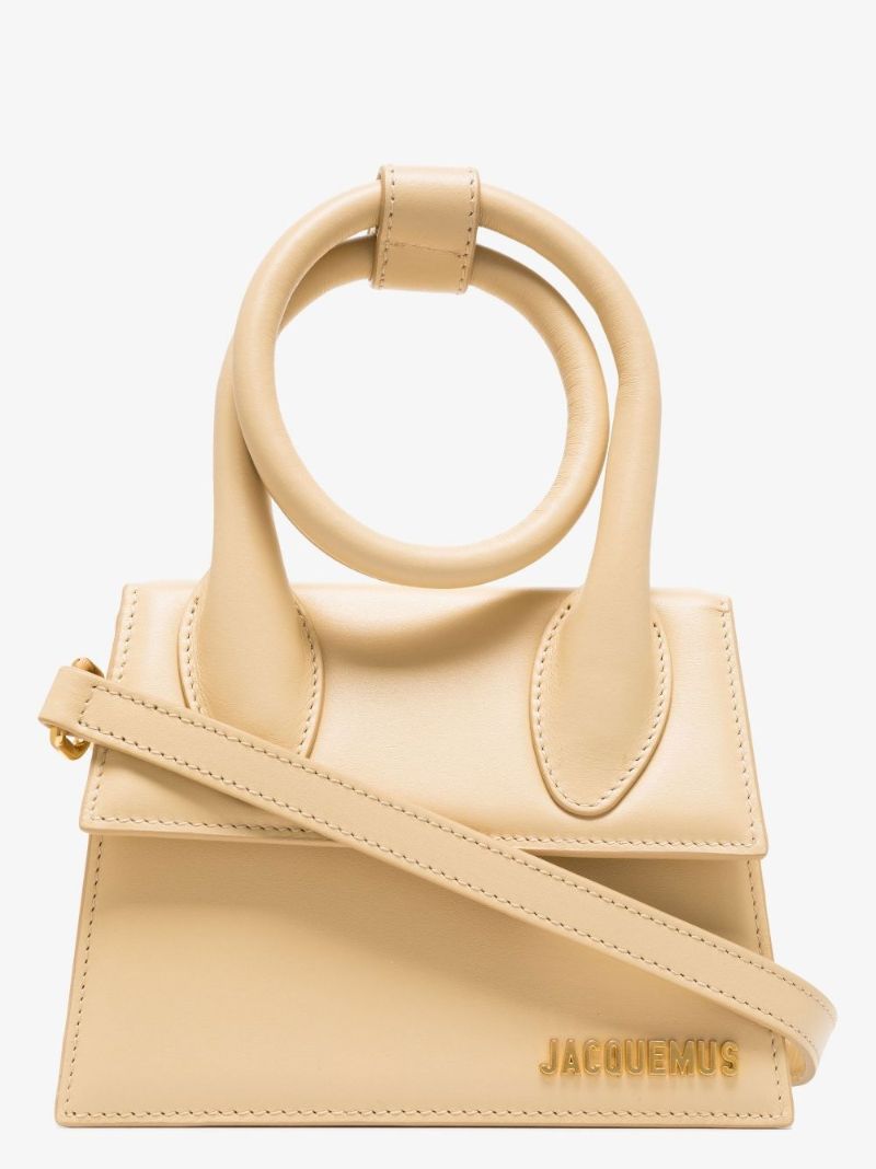 Neutral Le Chiquito Noeud Leather Top Handle Bag