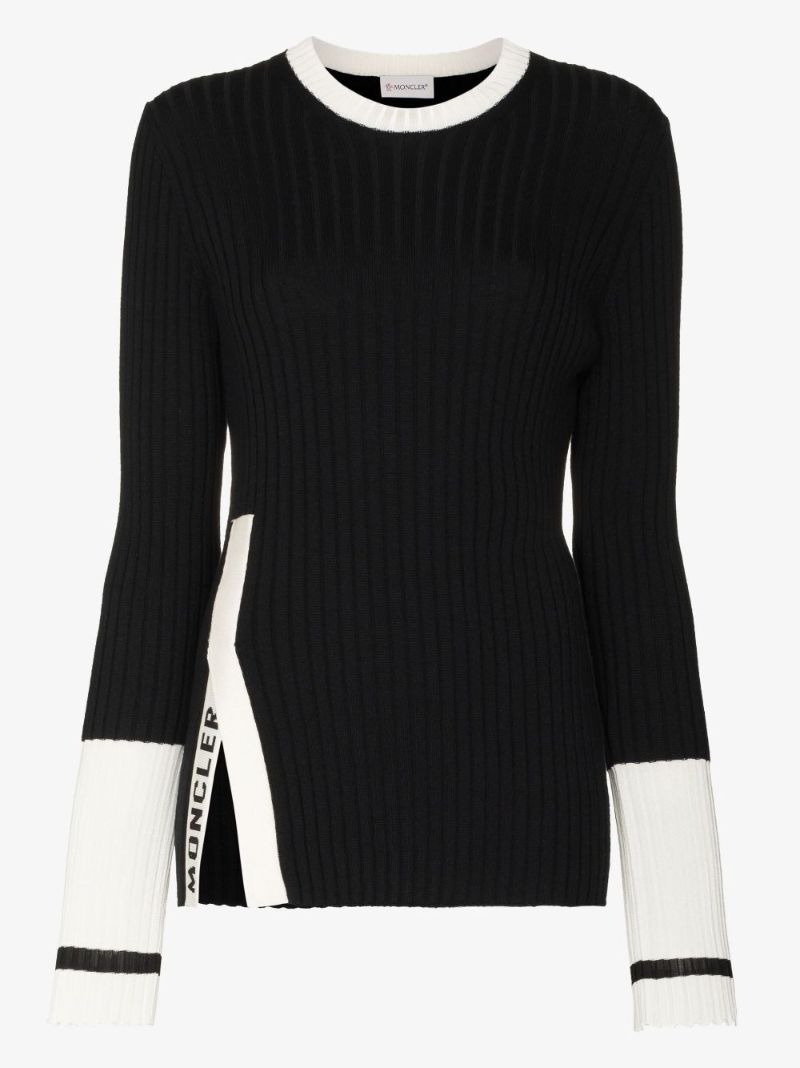 Contrast Trim Wool Sweater