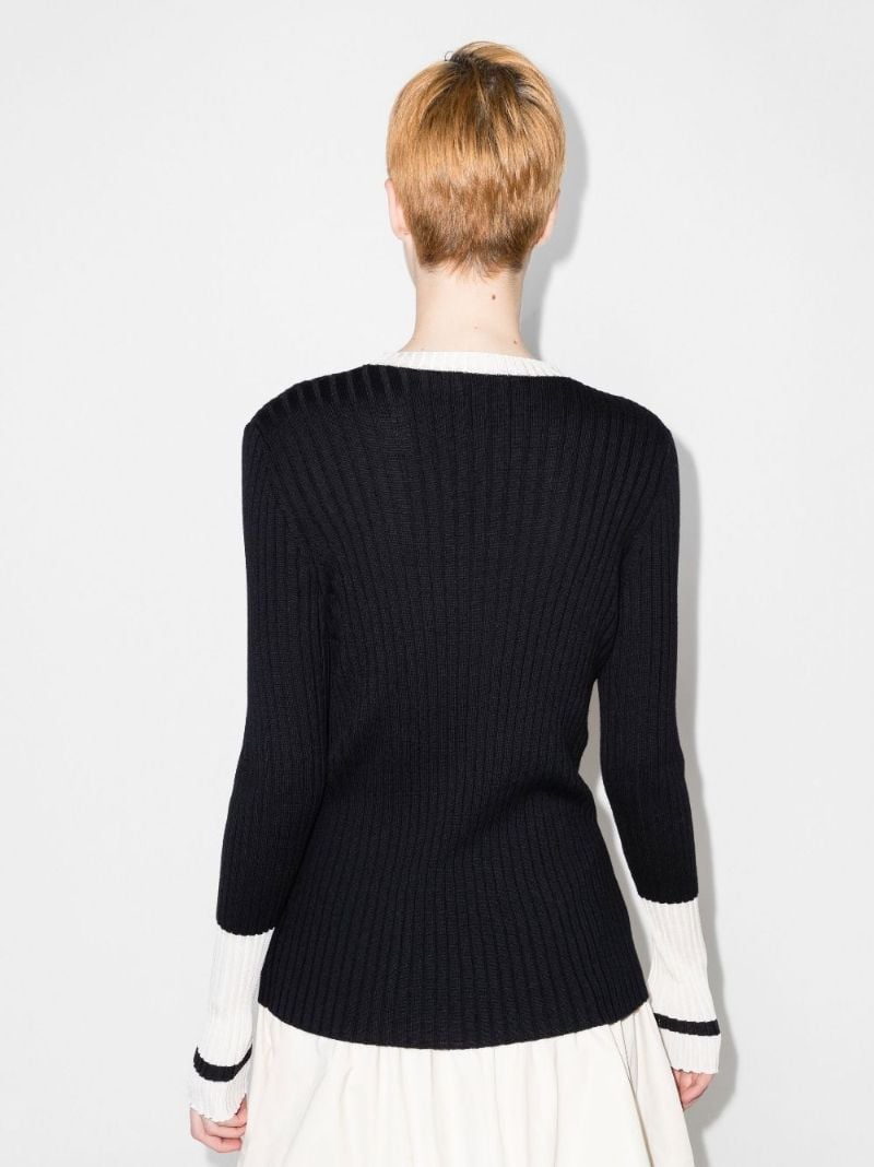 Contrast Trim Wool Sweater