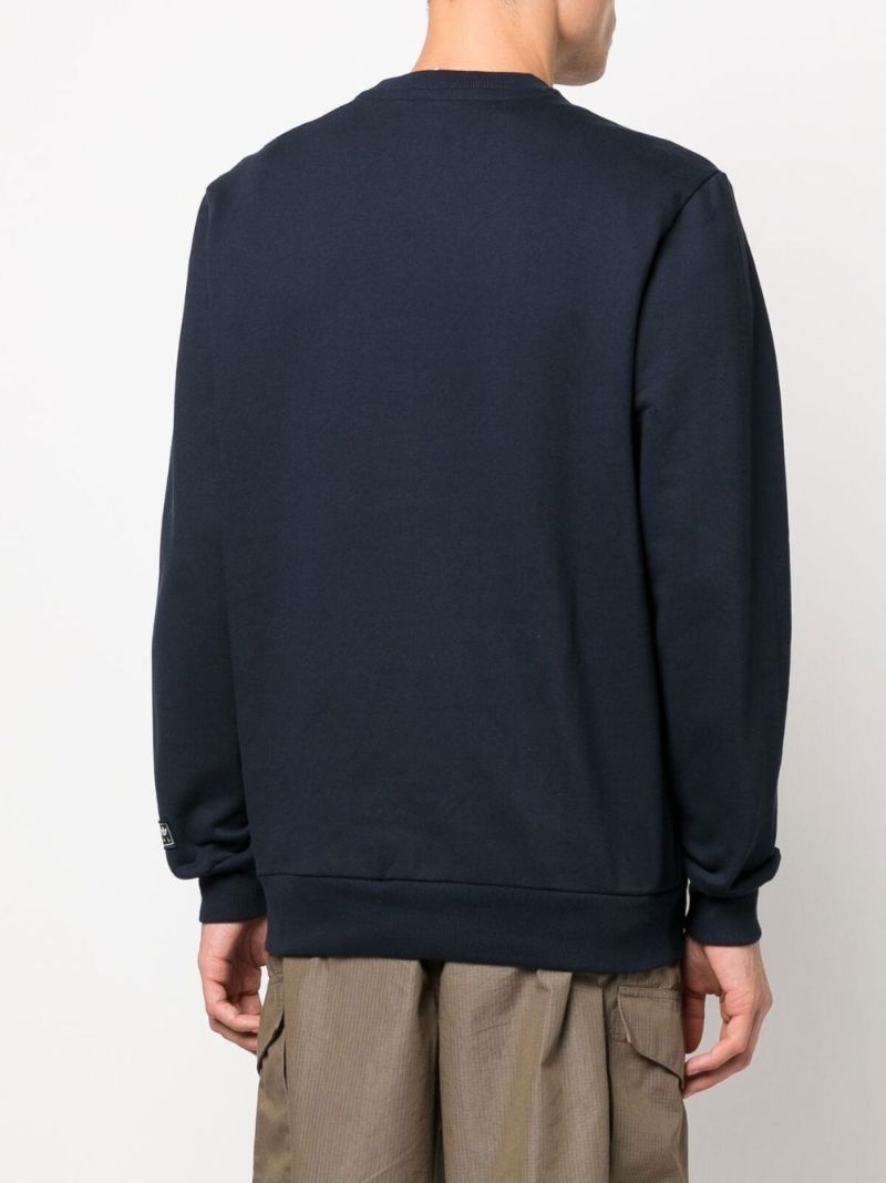 Blue Spezial Mod Trefoil Print Cotton Sweatshirt