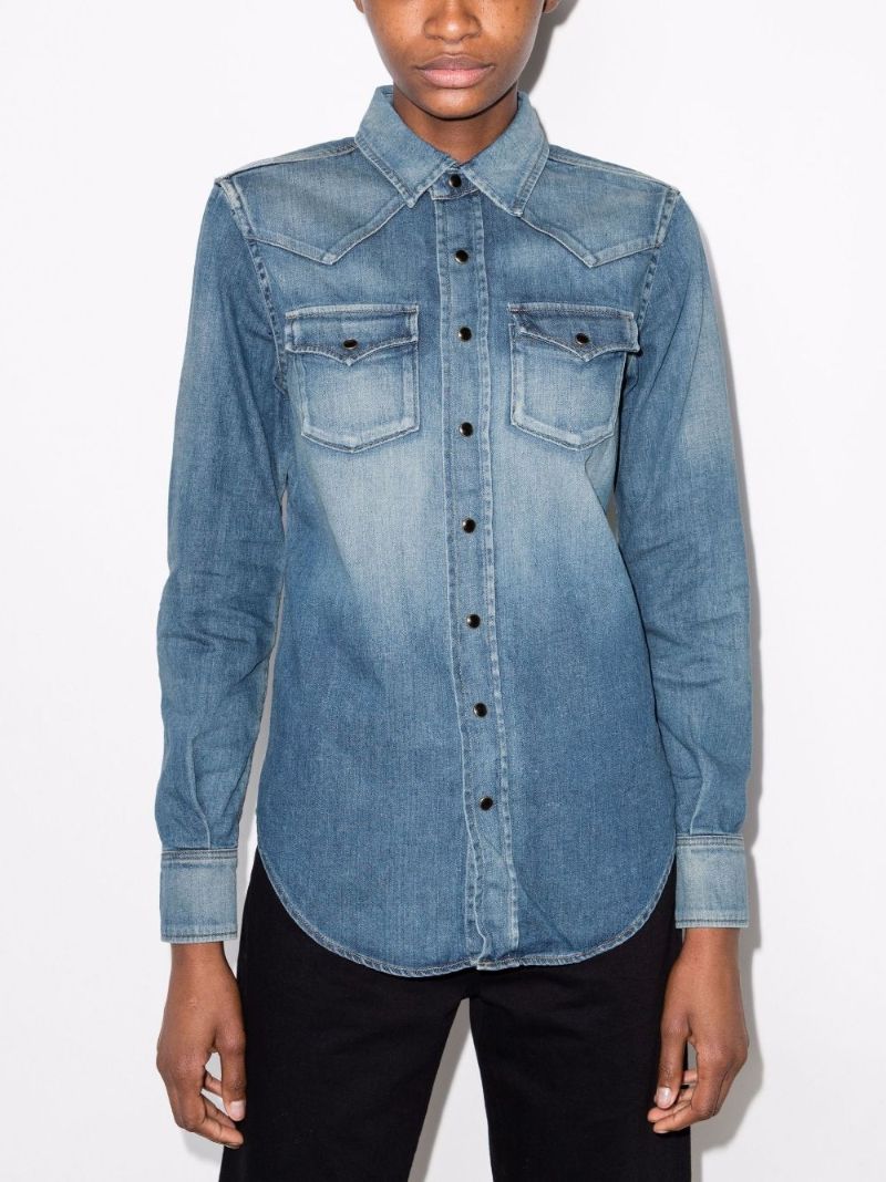 Blue Western Denim Shirt