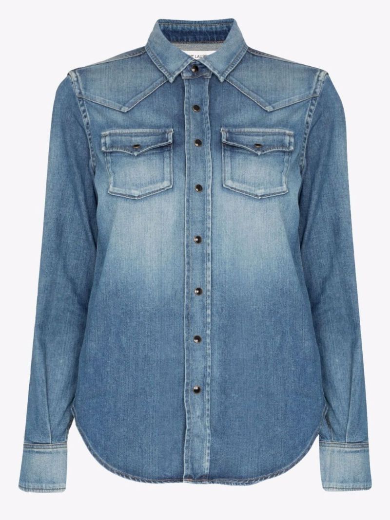 Blue Western Denim Shirt