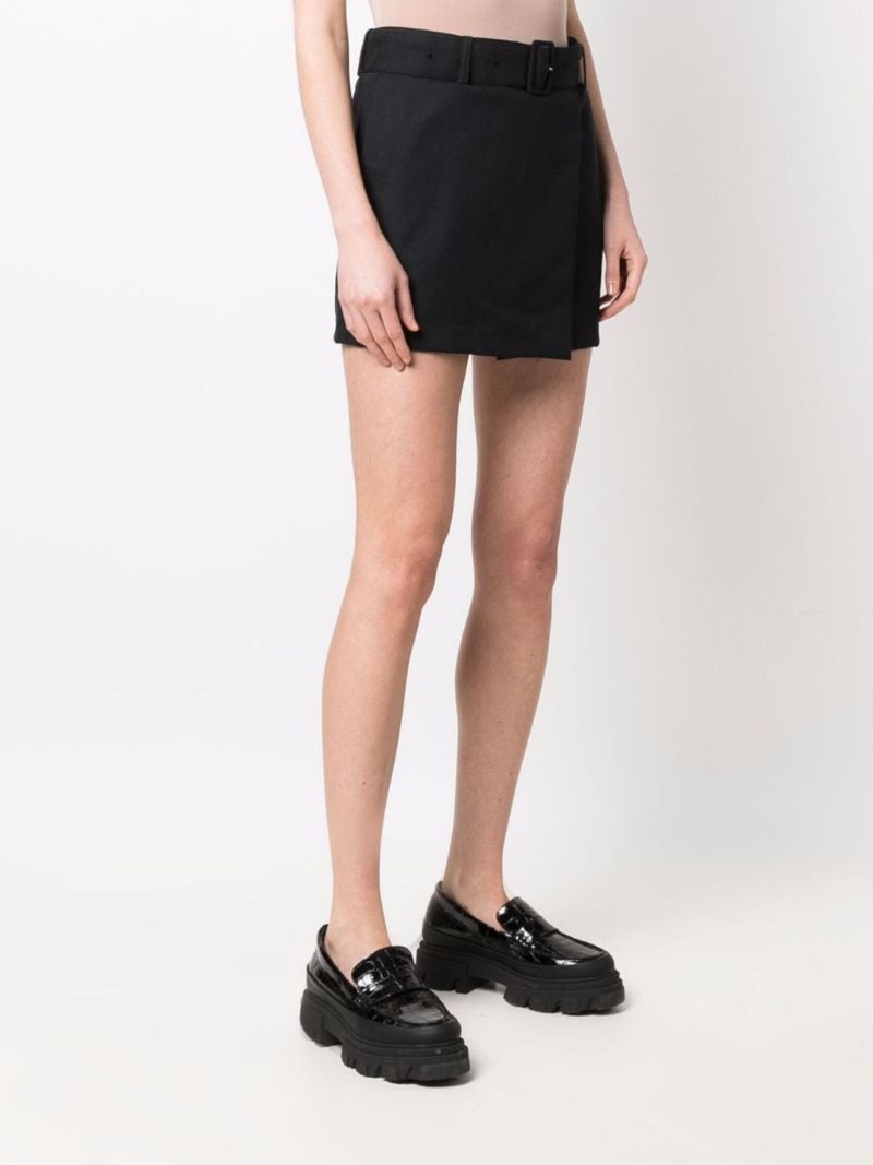 Black Wool Mini Skirt