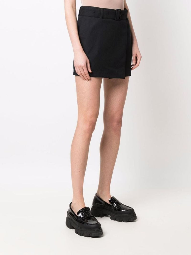 Black Wool Mini Skirt