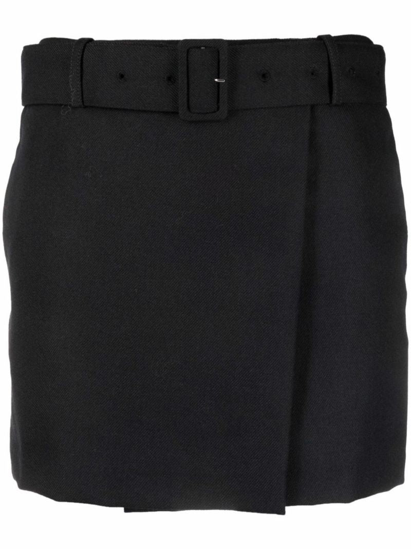 Black Wool Mini Skirt