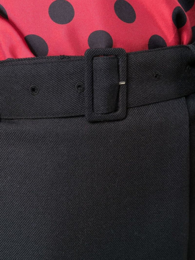 Black Wool Mini Skirt