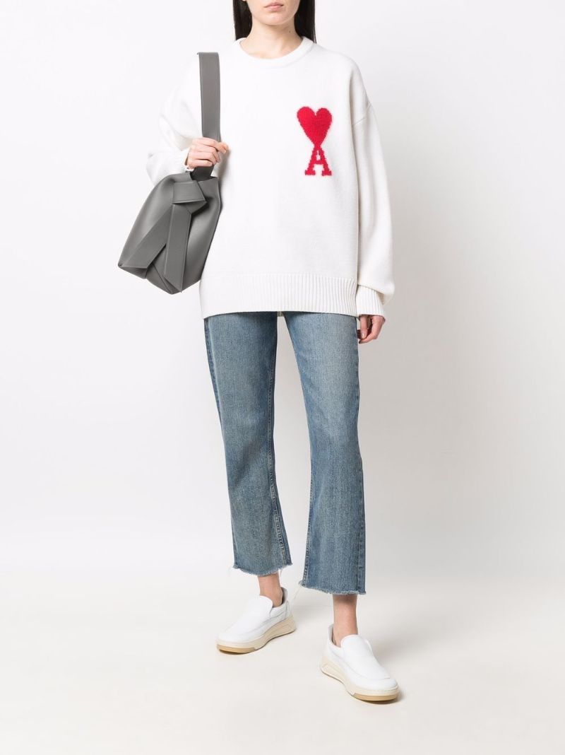White Ami De Coeur Wool Sweater