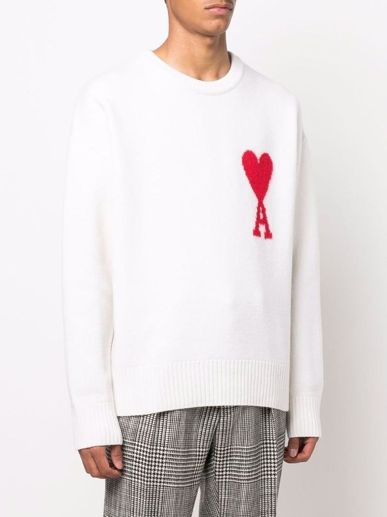 White Ami De Coeur Wool Sweater