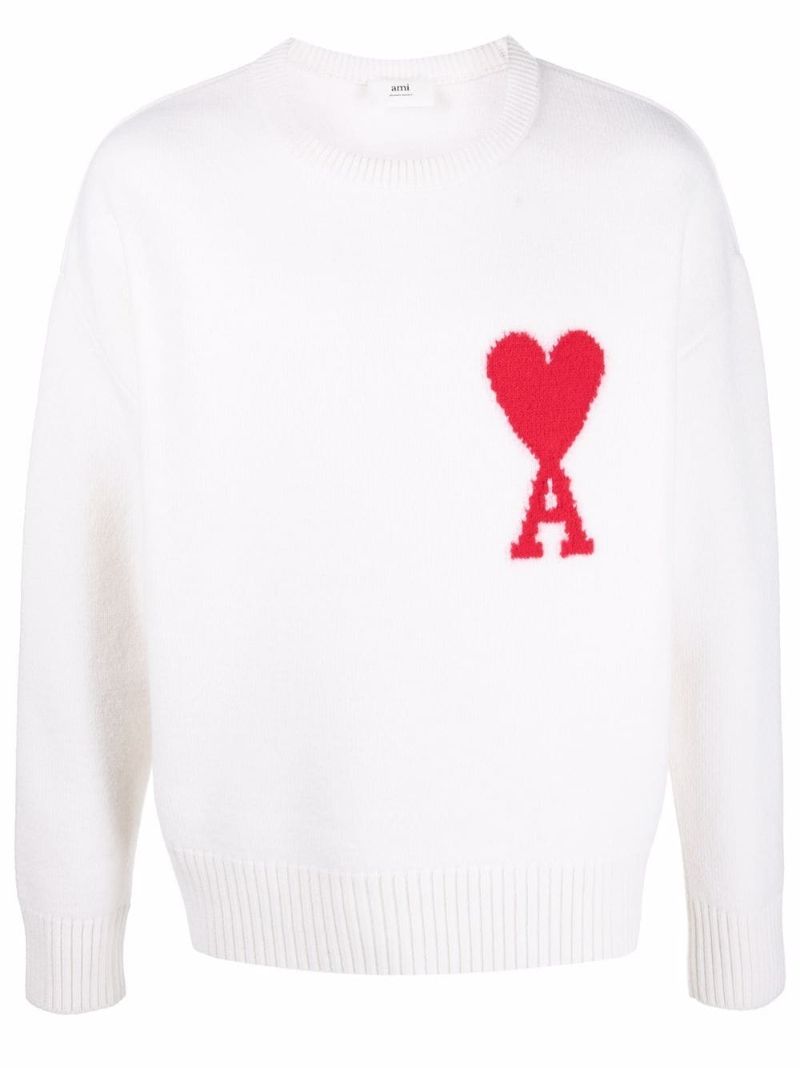 White Ami De Coeur Wool Sweater