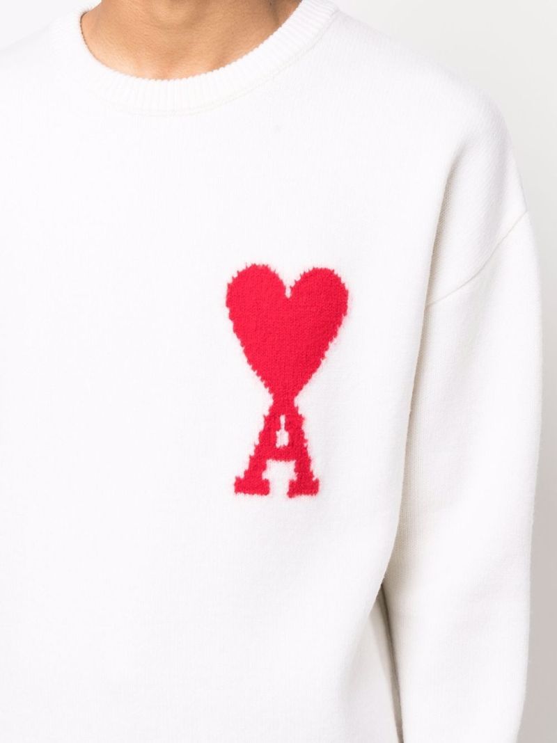 White Ami De Coeur Wool Sweater