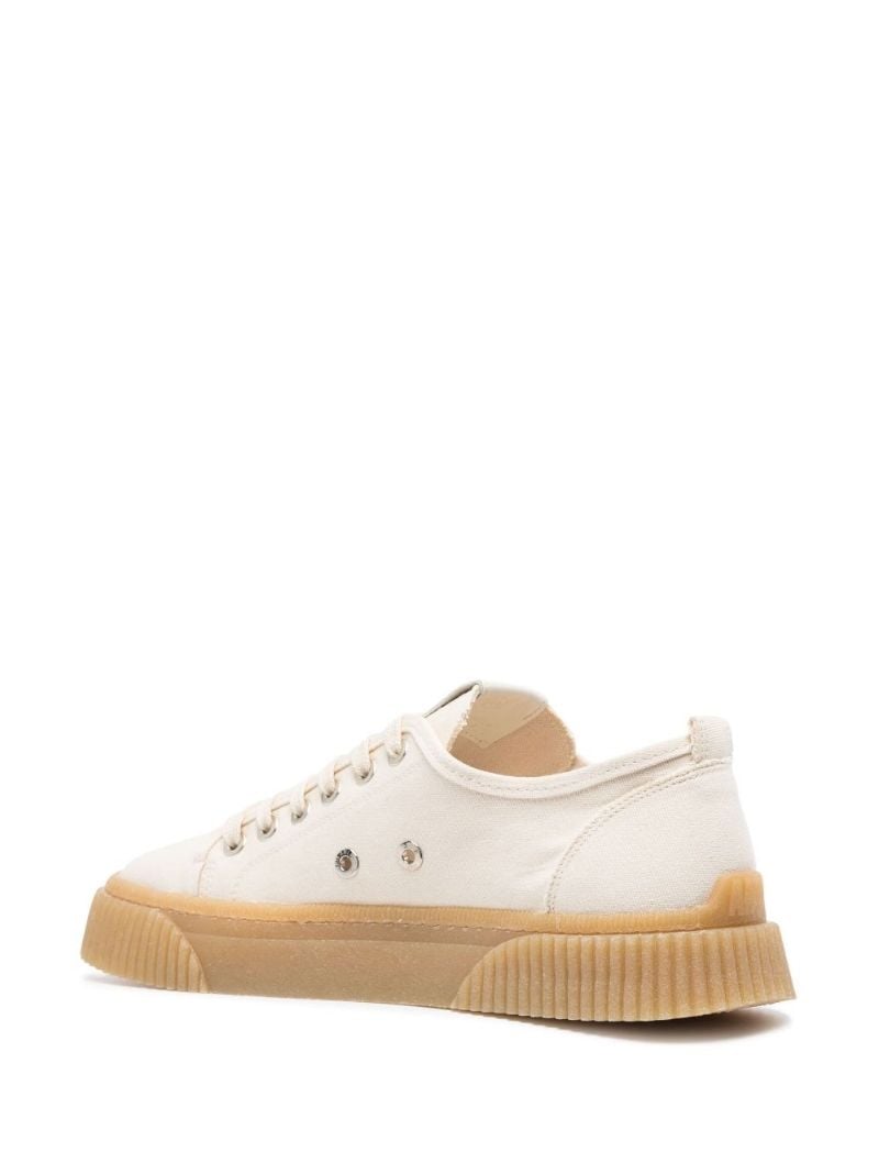 White Logo Canvas Low-top Sneakers