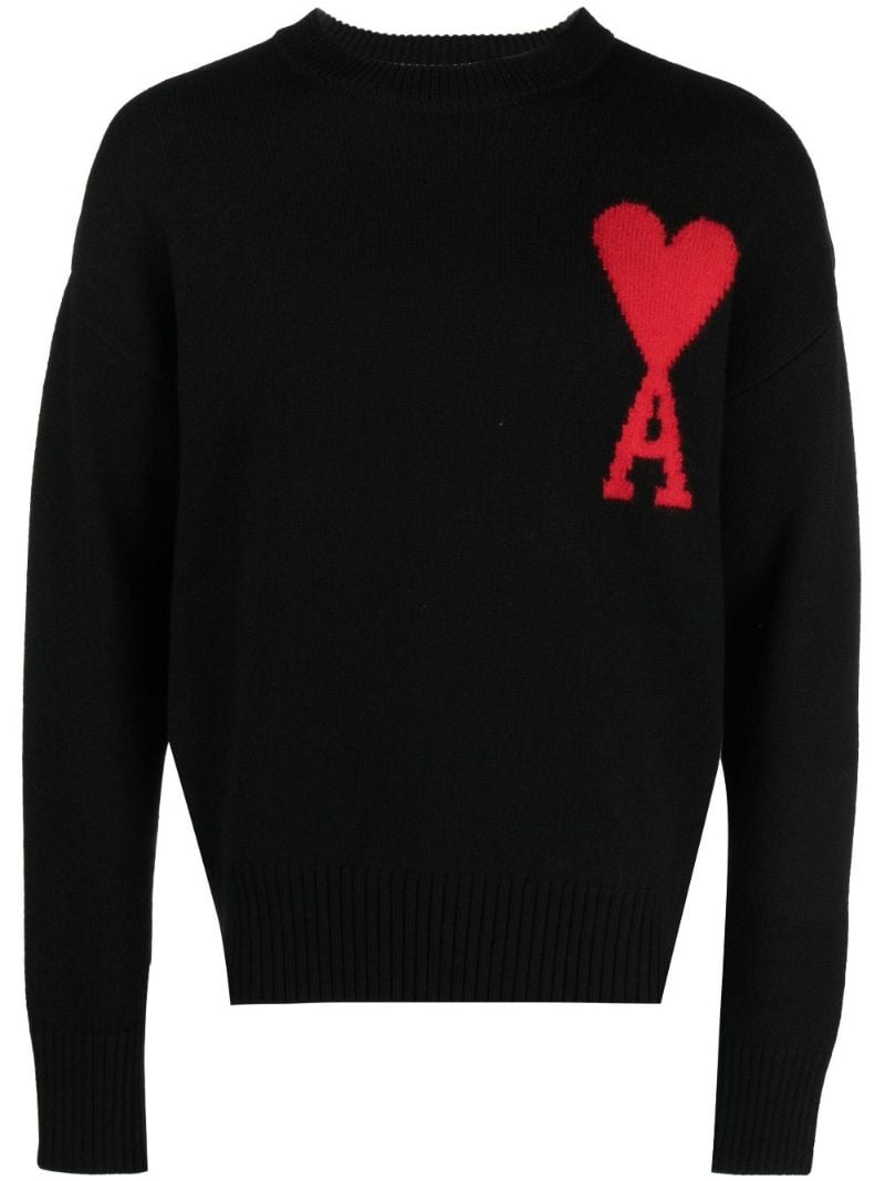 Black Ami De Coeur Intarsia Wool Sweater