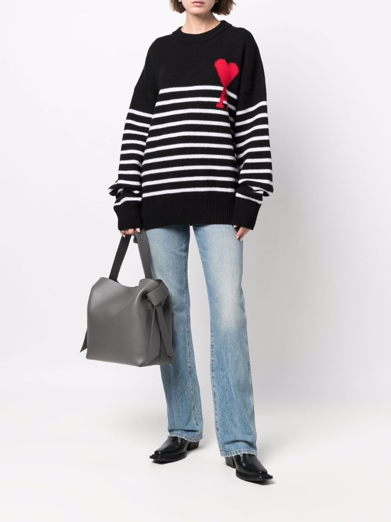 Black Ami De Coeur Striped Wool Sweater