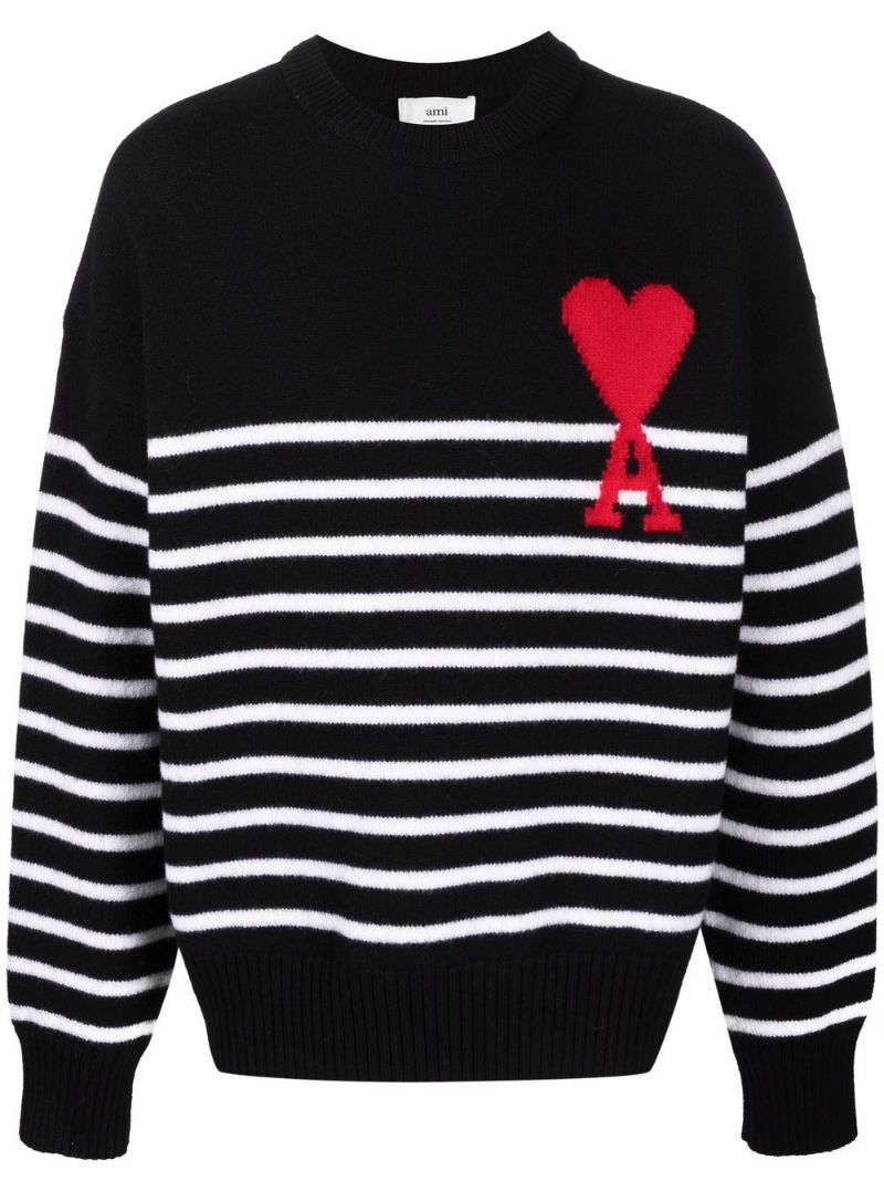 Black Ami De Coeur Striped Wool Sweater