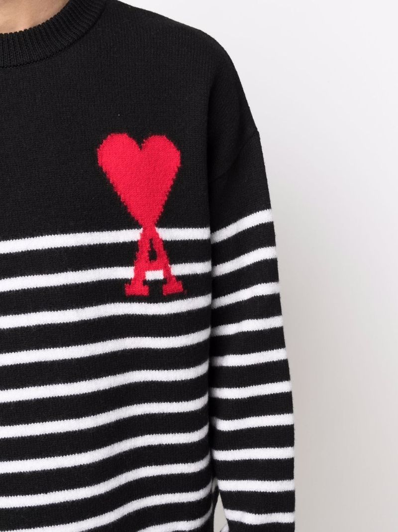 Black Ami De Coeur Striped Wool Sweater