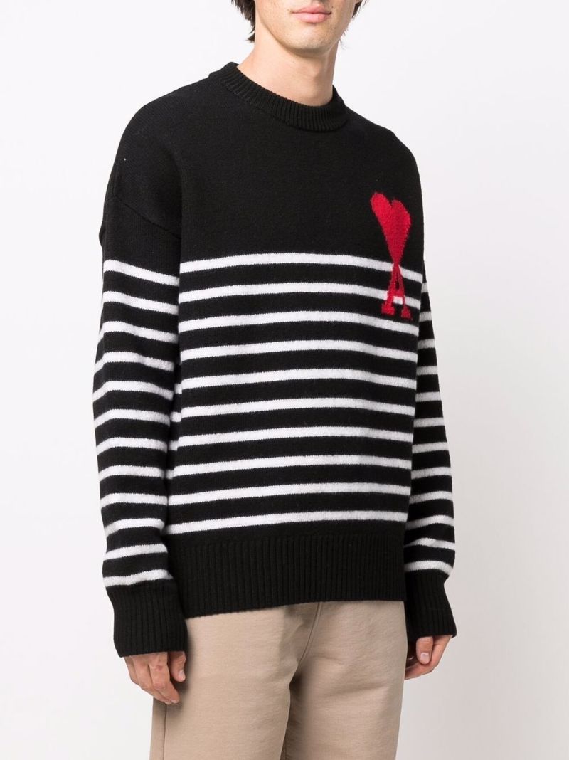 Black Ami De Coeur Striped Wool Sweater